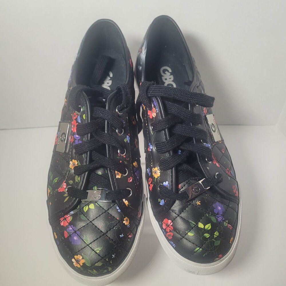 Guess Los Angeles Black Floral Sneakers size 10 M